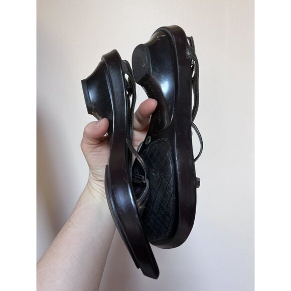 Donald J Pliner Womens Y2K Strappy Contoured Sandals Brown Leather Size 8 Italy - Picture 8 of 9